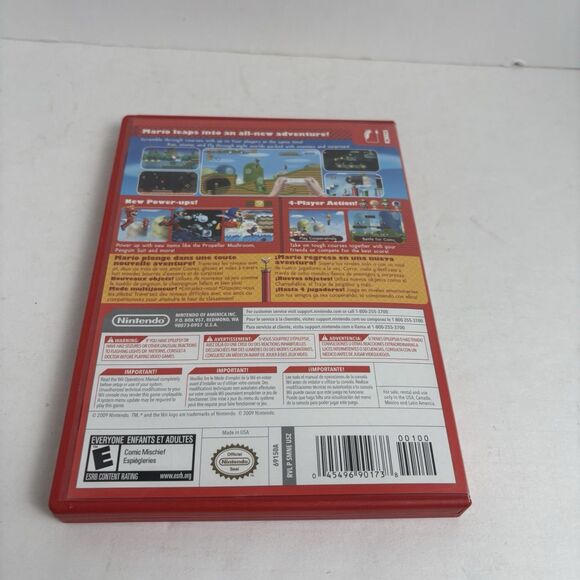 Super Mario Brothers Nintendo Wii Video Game Disc And Manual Complete - Picture 4 of 5